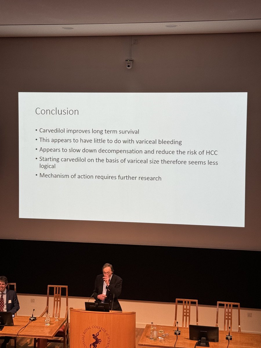 #rcpeGIHep24
Thank you Prof Peter Hayes for rethink of Carvedilol to improve survival, no simply reducing variceal bleeding.