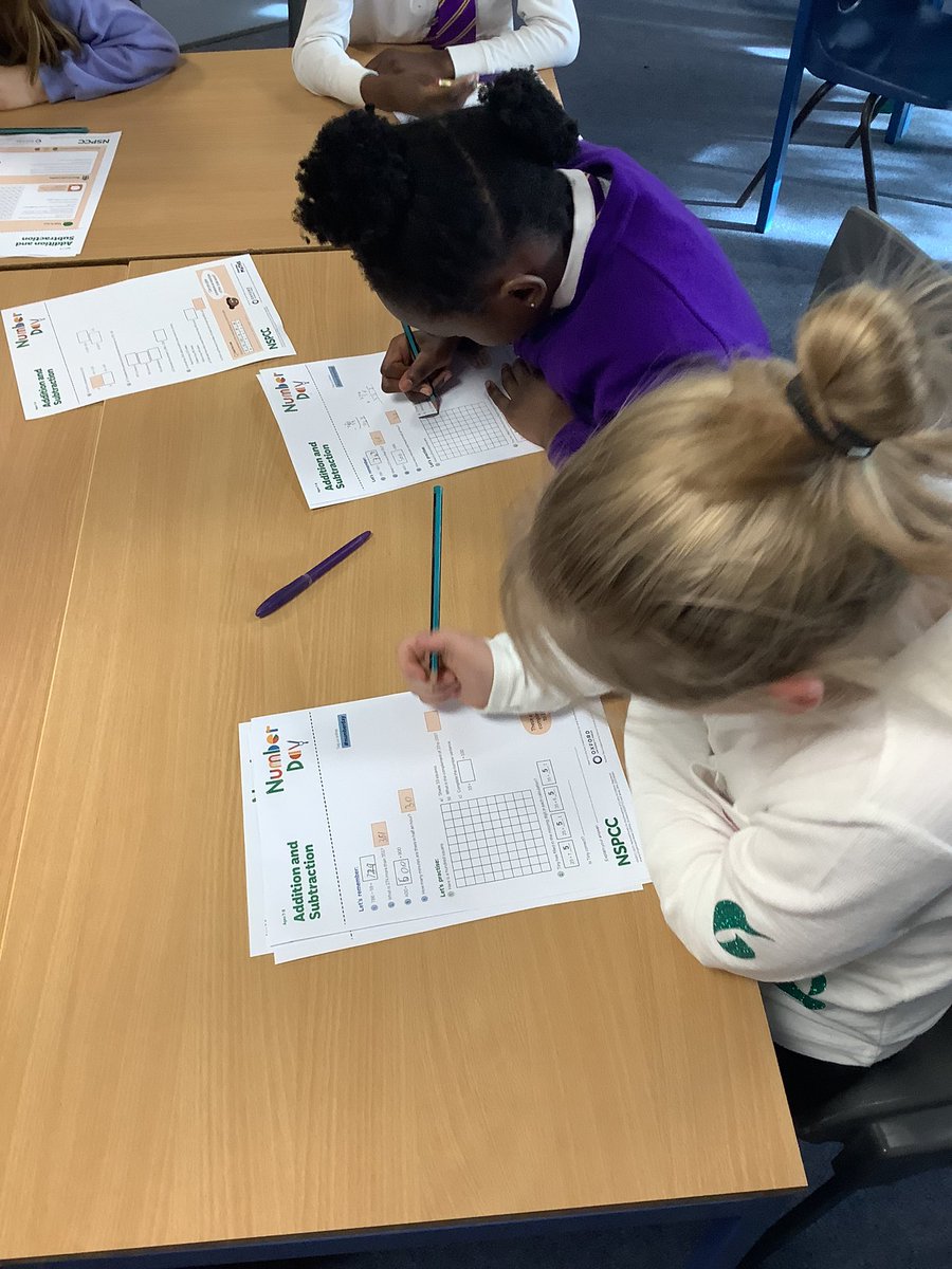 In Gill Class we have been using our mathematical knowledge to solve number day challenges. #NSPCC
