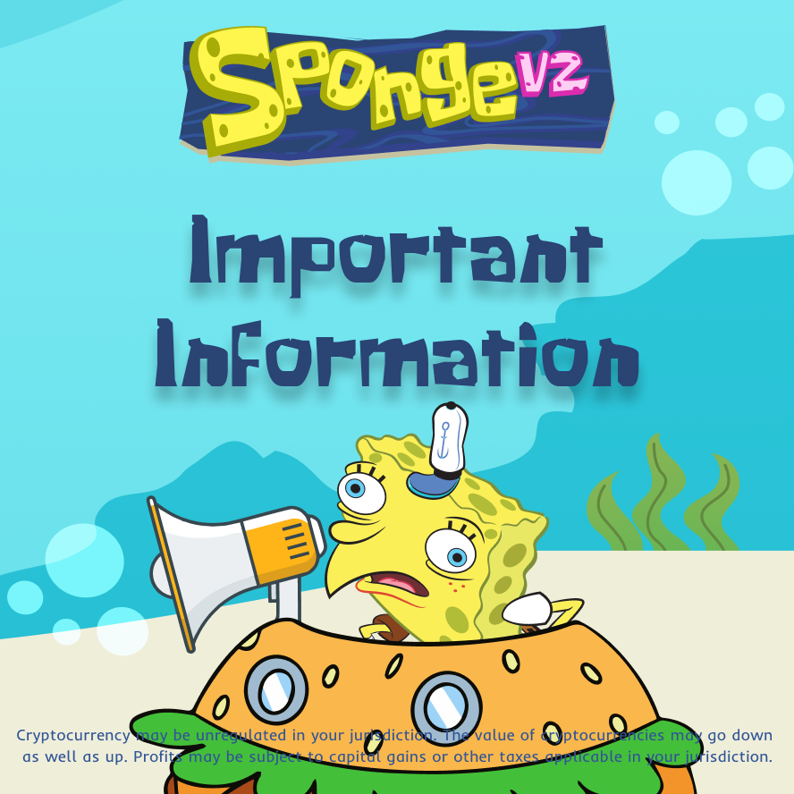 🚨 Important information 🚨

Our V1 Snapshot will be taken on the 5th of February at 11pm UTC, $SPONGE V1 will then immediately be discontinued.

Follow this thread to migrate your Decentralised and Centralised tokens to V2 before it's too late! 👇

🧵 1/4