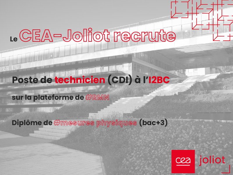 #jobalert Le <a href="/CEA_Joliot/">CEAJoliot</a> recrute !
Un poste de technicien est à pourvoir pour la plateforme #RMN de <a href="/I2BCParisSaclay/">I2BC Paris-Saclay</a> / <a href="/CEA_Joliot/">CEAJoliot</a> 
➡️emploi.cea.fr/offre-de-emplo…
