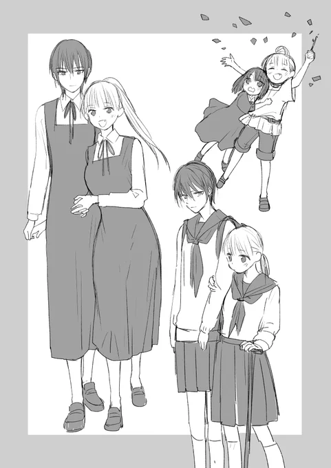 #創作百合 優と友里の落書き