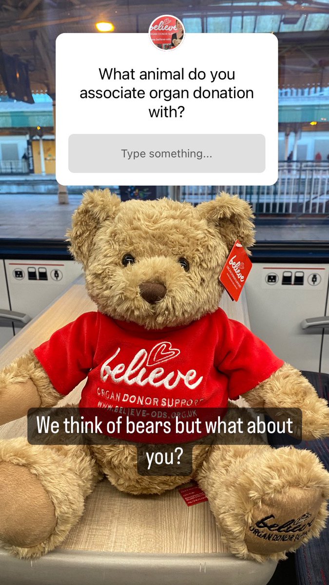 Believe Organ Donor Support (@believe_ods) on Twitter photo Here at Believe, we’re thinking about what animal everyone else associates organ donation with… we think bears but eager to hear yours!
<a href="/SFODcardiff/">Students for Organ Donation - Cardiff</a> <a href="/OrgDonationCYM/">Organ Donation Wales</a> <a href="/spanna_bates/">Anna-louise Bates</a> <a href="/NHSBT/">NHS Blood+Transplant</a>
#organdonation #believeods #organdonors #organdonationanimal Here at Believe, we’re thinking about what animal everyone else associates organ donation with… we think bears but eager to hear yours!
<a href="/SFODcardiff/">Students for Organ Donation - Cardiff</a> <a href="/OrgDonationCYM/">Organ Donation Wales</a> <a href="/spanna_bates/">Anna-louise Bates</a> <a href="/NHSBT/">NHS Blood+Transplant</a>
#organdonation #believeods #organdonors #organdonationanimal