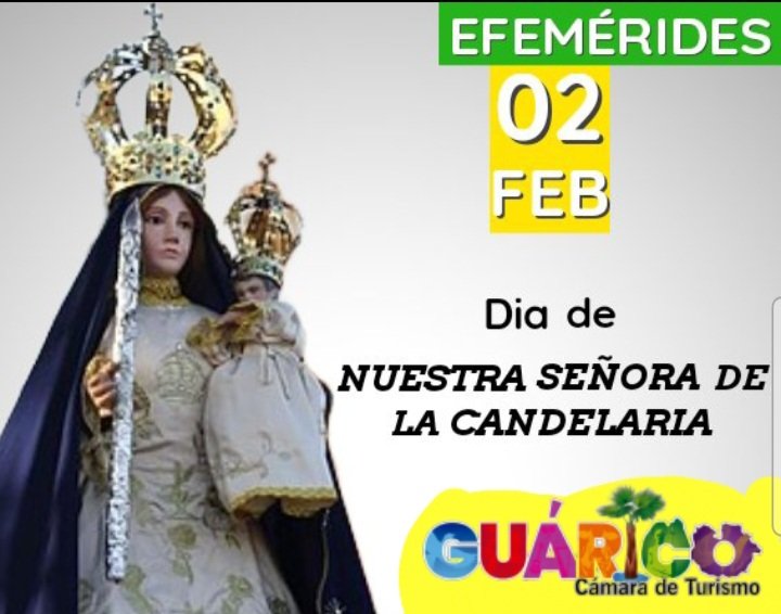 #Efemerides | 🙏🏽🕯️ Este 2 de febrero se celebra la fiesta de la Virgen de la Candelaria, en honor a la manifestación de esta figura Mariana.

➡️ Patrona de las Islas Canarias pero venerada en toda Venezuela.