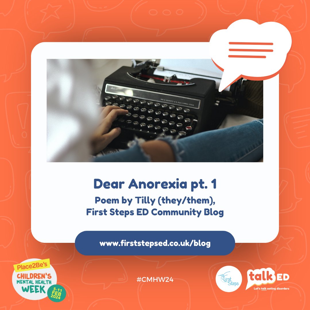 Did you know both writing and reading poetry, through their expression of feelings and words have highly therapeutic effects on the mind? Read Tilly's poem in full on our website: firststepsed.co.uk/dear-anorexia-…

#Poem #CMHW24 #EDSupport