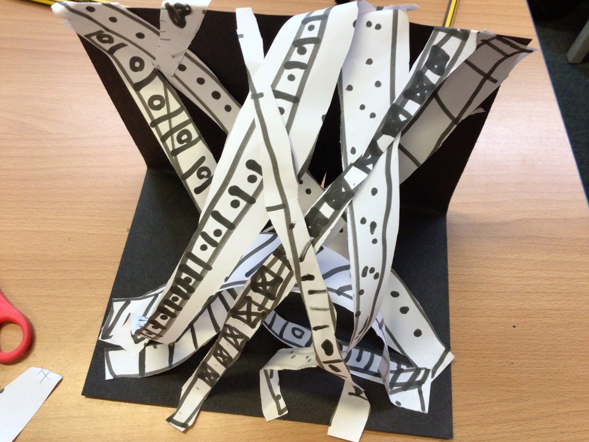 LongshawYear1's tweet photo. The children in Year 1 have been thinking about the artist Charles McGee. They have created their own 3D paper sculptures using using only black and white. What do you think? @LongshawAcademy https://t.co/IBkWT8QbAT