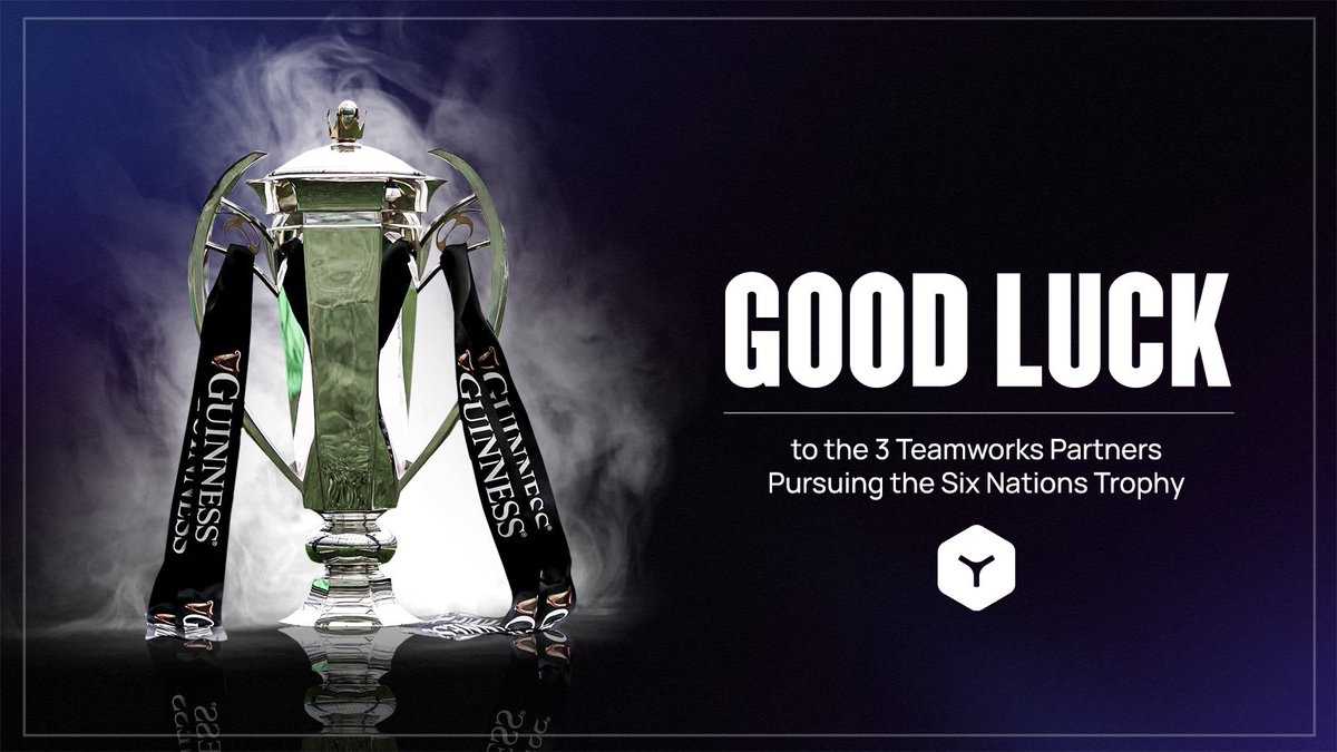 Teamworks's tweet photo. Good luck to the 3 Teamworks partners, @IrishRugby, @WelshRugbyUnion and England, pursuing the @SixNationsRugby Trophy, the first international rugby union tournament of all time!
#OperatingSystemforSports™ https://t.co/wYP117CBg6