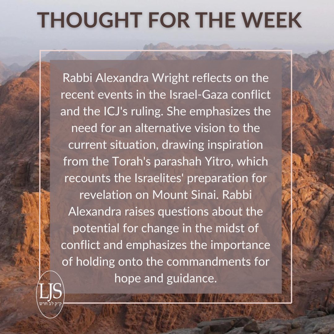 Rabbi Alex shares her Thought for the Week #LJSTFTW. Read the full piece on our website ljs.org/thought.html and like this post if you do!