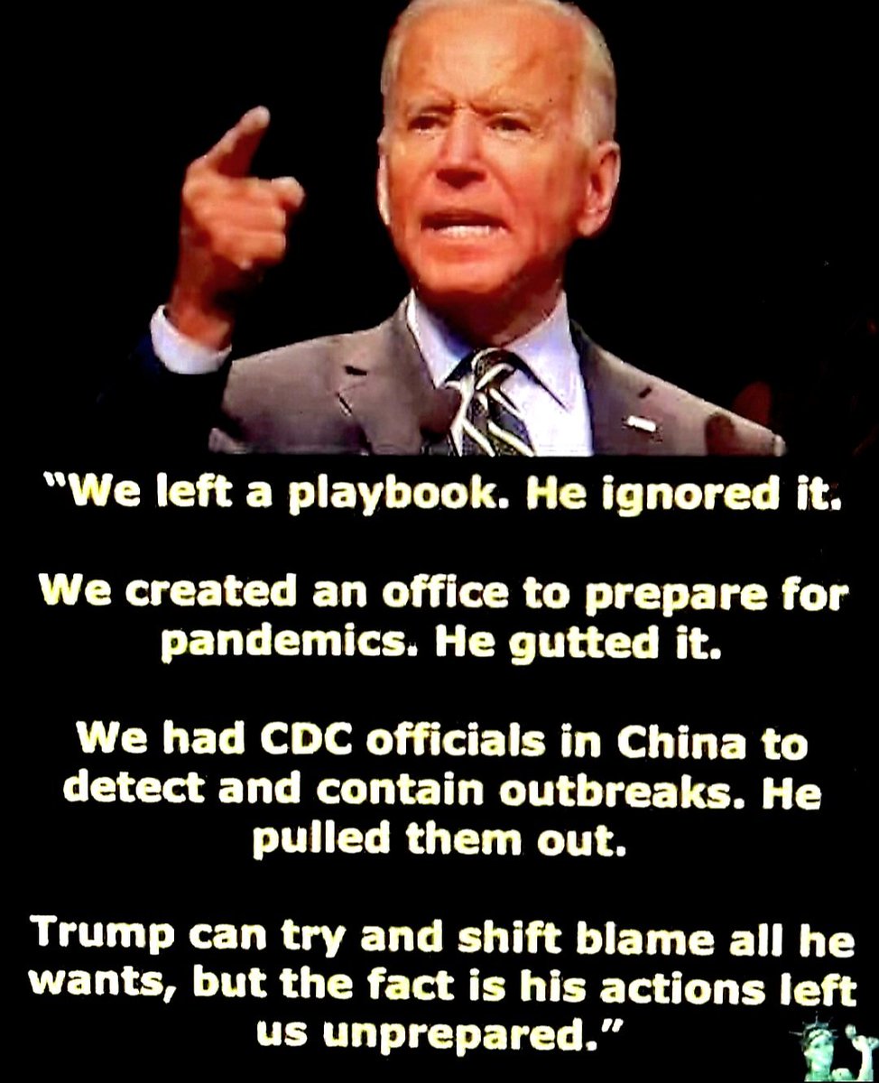 Obama/Biden left a pandemic playbook, and Trump ignored it...