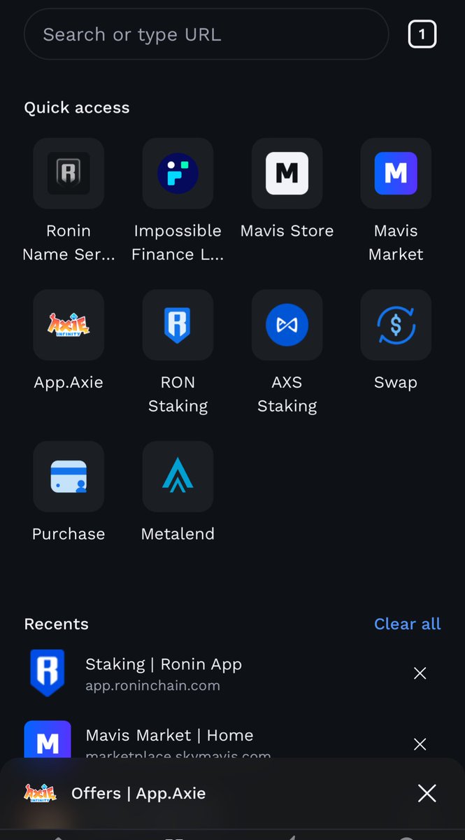 The new dapp page on the Ronin Wallet is so satisfying! 

Built-in web browser and no more app scrolling! 🔥🔥🔥

Every wallet update I think there’s no way the UI/UX can get any better and every time I’m proven wrong.