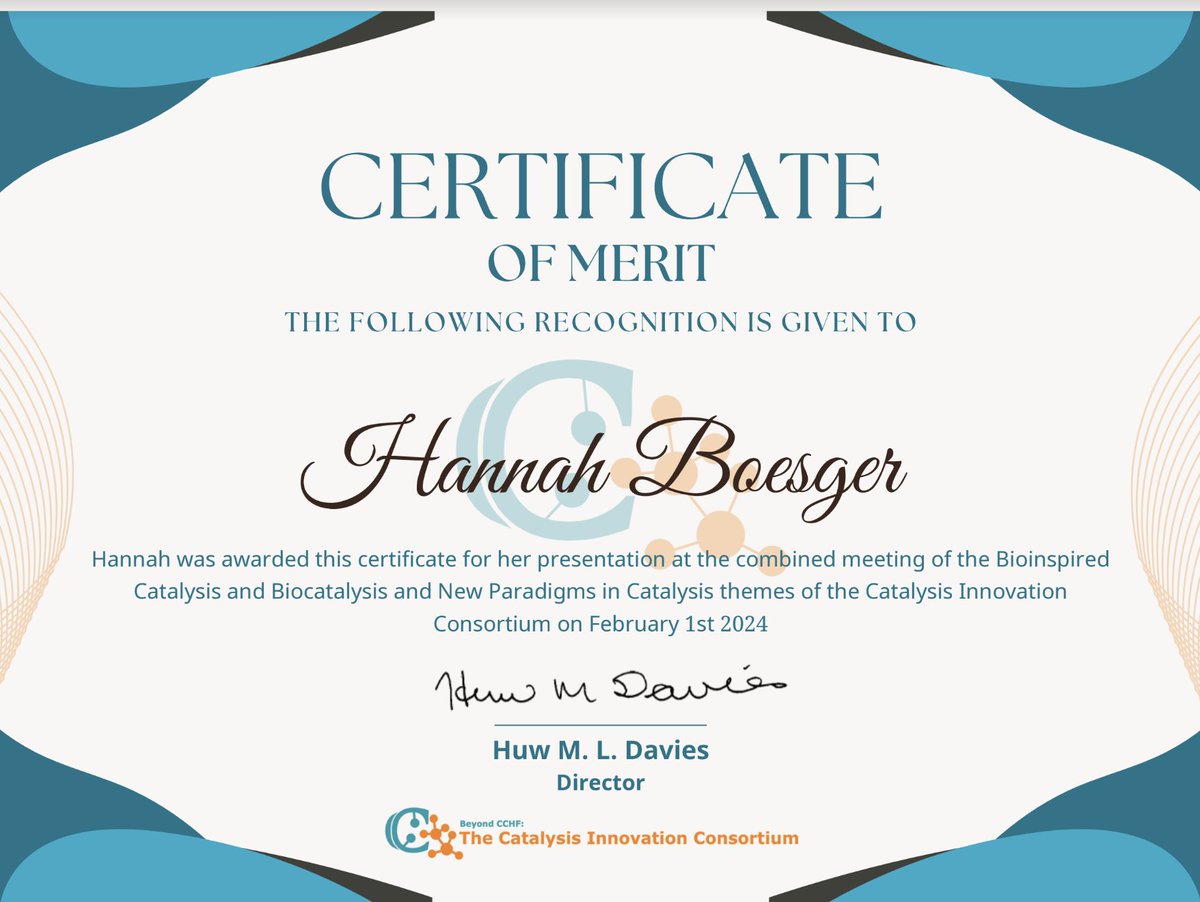 David H. Sherman (@davidhsumich) on Twitter photo Congratulations to <a href="/HBoesger/">Hannah Boesger</a> for her outstanding talk yesterday in the <a href="/BeyondCCHF/">The Catalysis Innovation Consortium</a> and collaboration with the <a href="/houk1000/">Ken Houk</a> lab and <a href="/jacosand/">Jacob Sanders</a>! Facing new challenges in CYP450s as late-stage C-H oxidation biocatalysts and moving the innovation needle in new and surprising ways. Congratulations to <a href="/HBoesger/">Hannah Boesger</a> for her outstanding talk yesterday in the <a href="/BeyondCCHF/">The Catalysis Innovation Consortium</a> and collaboration with the <a href="/houk1000/">Ken Houk</a> lab and <a href="/jacosand/">Jacob Sanders</a>! Facing new challenges in CYP450s as late-stage C-H oxidation biocatalysts and moving the innovation needle in new and surprising ways.