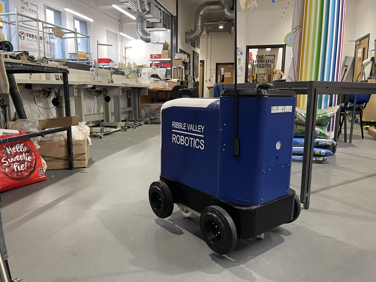 info_rvr's tweet photo. Our prototype Bella #lastmiledelivery #robot has been on a trip to @blackburndarwen @TheMakingRooms to meet industry and specialist to discuss the industry, where we fit and future developments.

#sustainability #lancashirebusiness #engineeringinnovation https://t.co/xt8AjhvxA6