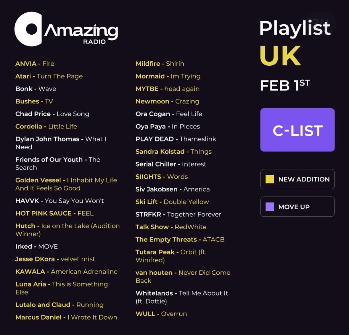 Thanks again to <a href="/shellzenner/">🐚 Shell Zenner 🐚</a> for the support for our new single TV, being played again today, and added to the C-list on <a href="/amazingradio/">Amazing Radio</a> 😍