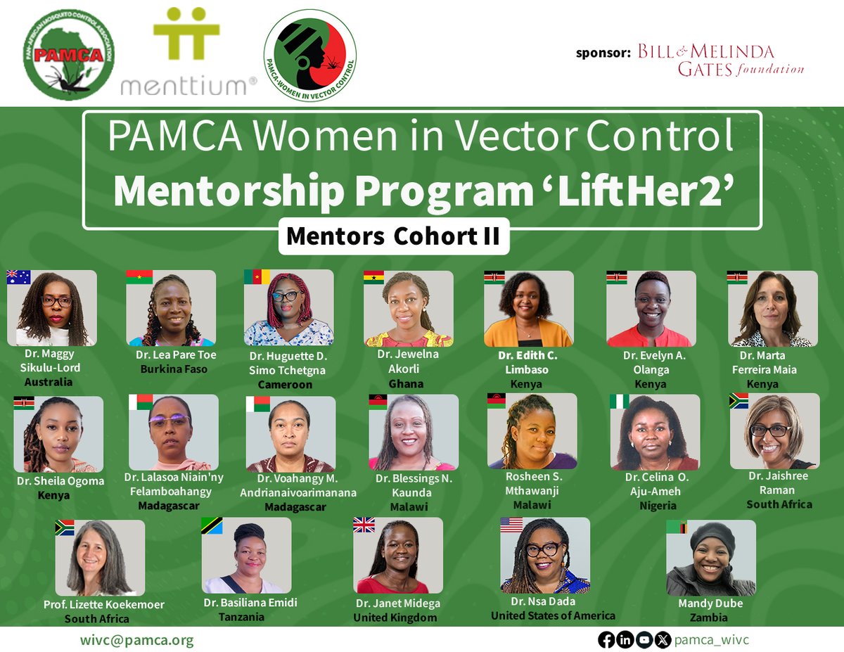 We are delighted to introduce you to the #MENTORS of the PAMCA - WiVC Mentorship Program "LiftHer2" – #Cohort II. A program where #mentors &amp; #mentees are matched to empower &amp; build confidence in the work done by women working on #VBDs control.  
Read more: lnkd.in/dCxeZGCt