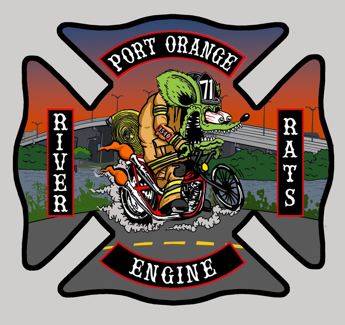 RadicalFD's tweet image. Custom Design for Port Orange Fire Rescue station 71! Proud to be of service! Ask me about custom work! 

#firelife #firefighter #firerescue #fireservice #customart #customdesign