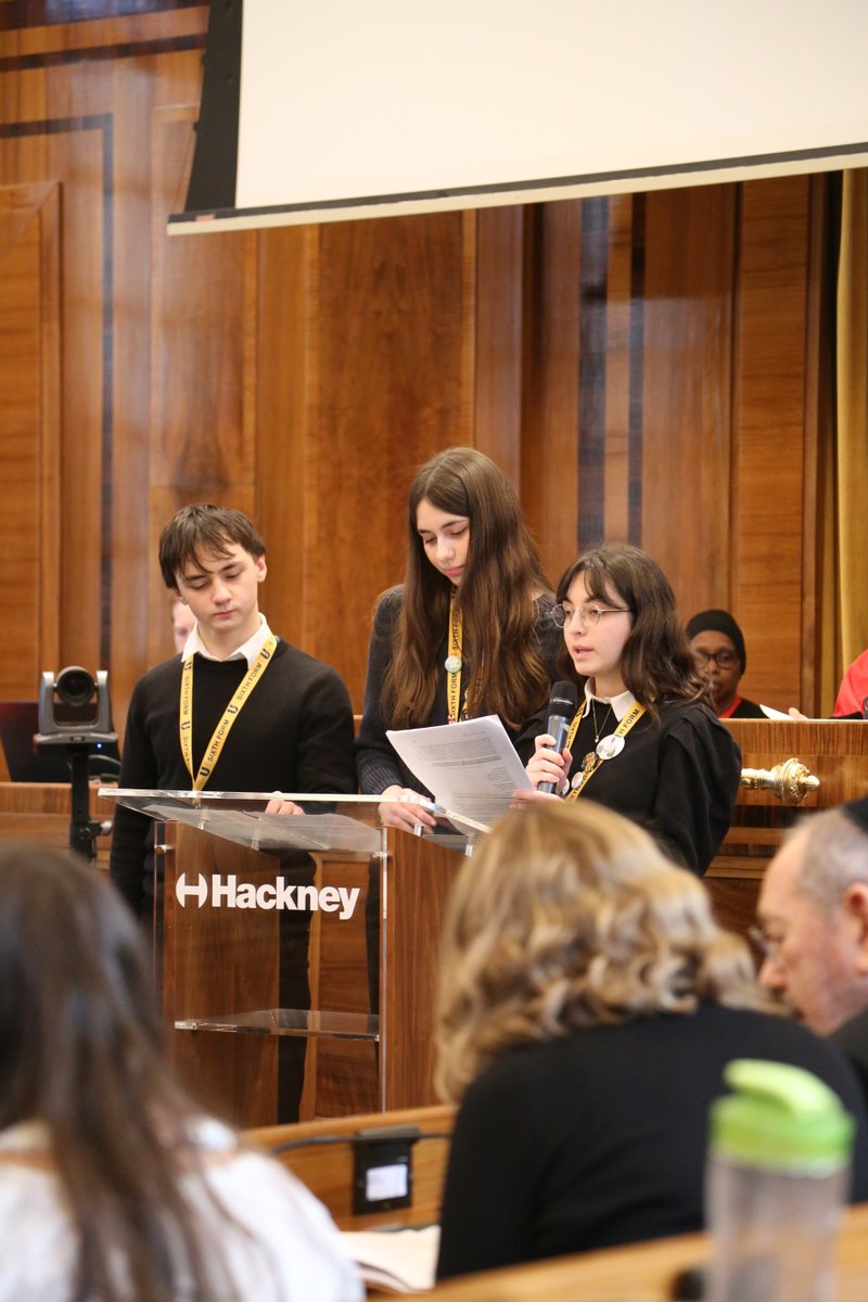 Urswick students read a poem about genocide in Darfur as part of Holocaust Memorial Day at Hackney Town Hall this week.