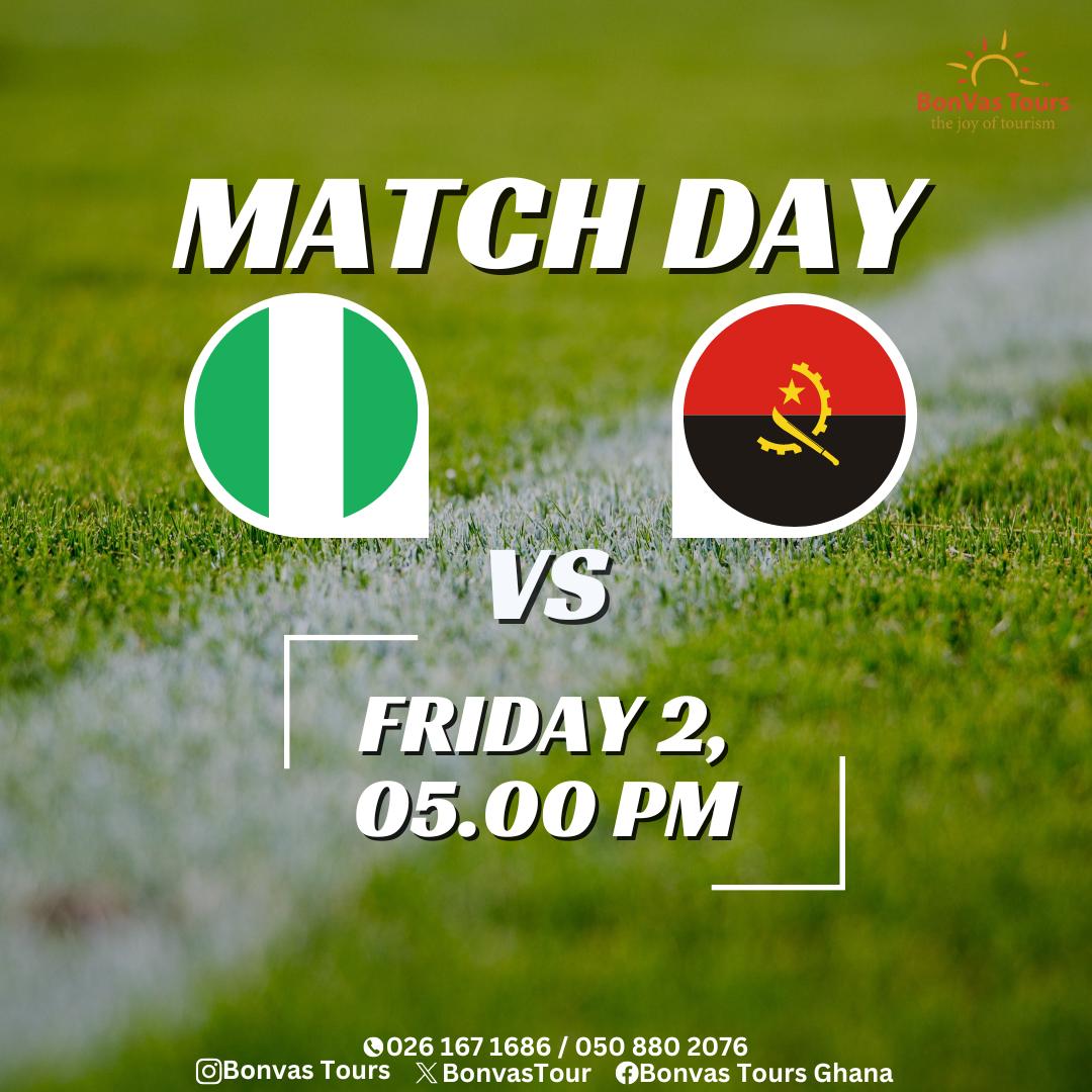 BonvasTour's tweet photo. Follow us and predict the scoreline between Nigeria and Angola, using the hashtag #AfcononBonvas, and stand a chance to win airtime. https://t.co/9r8AF6QEPK