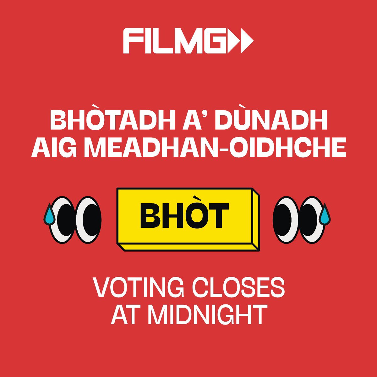 Duais Roghainn FilmG still to be decided… Tick-tock, chan eil mòran ùine air fhàgail airson bhòtadh⏳🗳️ Hurry, not long till the vote closes ⏰💻