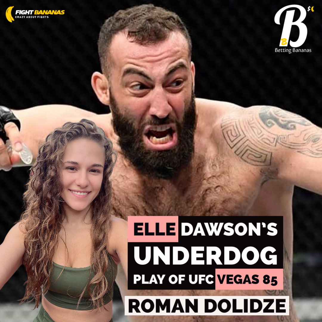 DavidVanAuken's tweet photo. Elle Dawson’s UNDERDOG 🐶 Play of #UFCVegas85 is Roman Dolidze 💰

Full Betting Preview 🔗 https://t.co/kMGIC6lP3l https://t.co/OPCQduuNCG