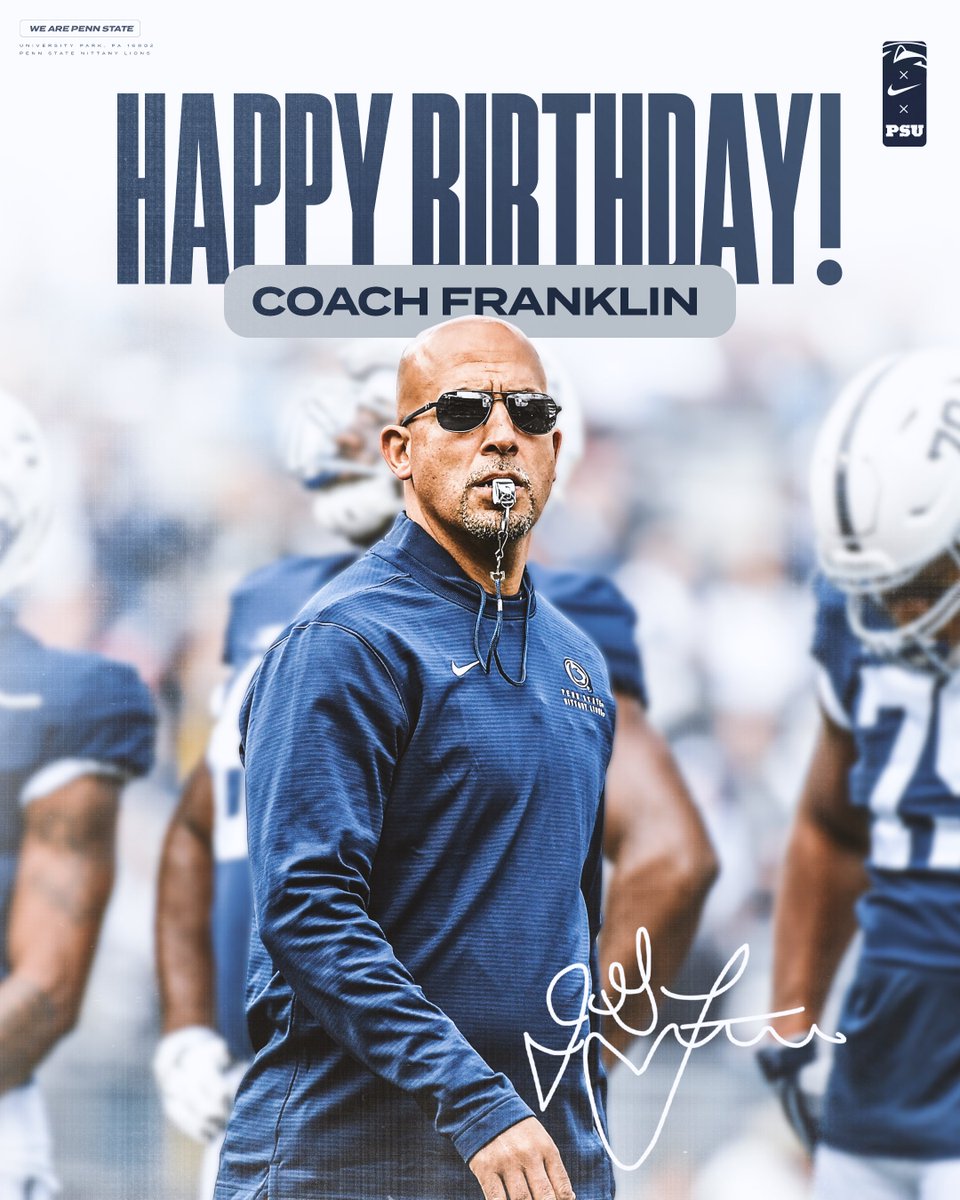 PennStateFball's tweet photo. HBD CJF! 🎉 https://t.co/6AWQDOoJ1w