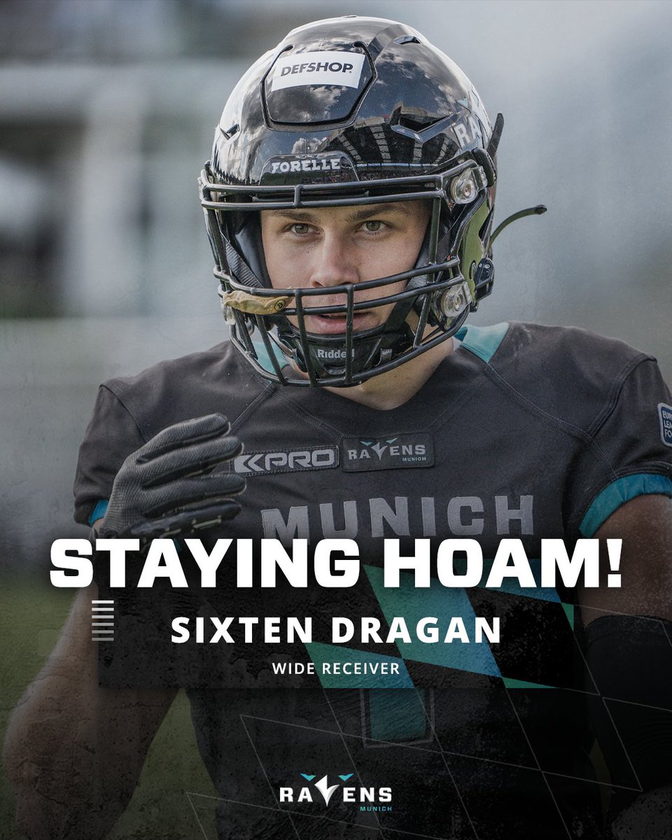 MunichRavens's tweet image. Die nächste spannende Personalie: Wide Receiver Sixten Dragan spielt auch in der kommenden Saison für eure Munich Ravens 🫶: munichravens.com/munich-ravens-…

#munichravens #elf2024
📸 Jannik Westphal