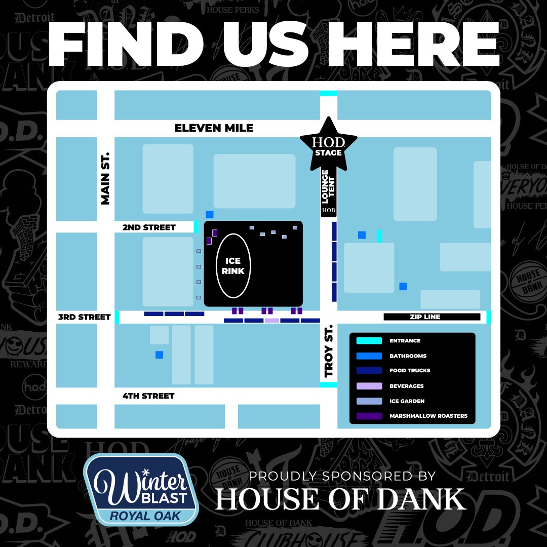 ❄️ Winter Blast officially starts today at 4pm! Here is where we will be, make sure to come see us! 🤩 <a href="/WinterBlast/">Winter Blast Royal Oak</a> 
#hod #shophod #houseofdank #royaloak #detroit #winterblast