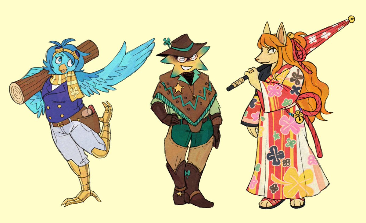 gray_sylph_art's tweet image. (#UndertaleYellow) 5 years later~
Martlet, Starlo, and Ceroba
---
my take on what the main uty trio looks like by undertale