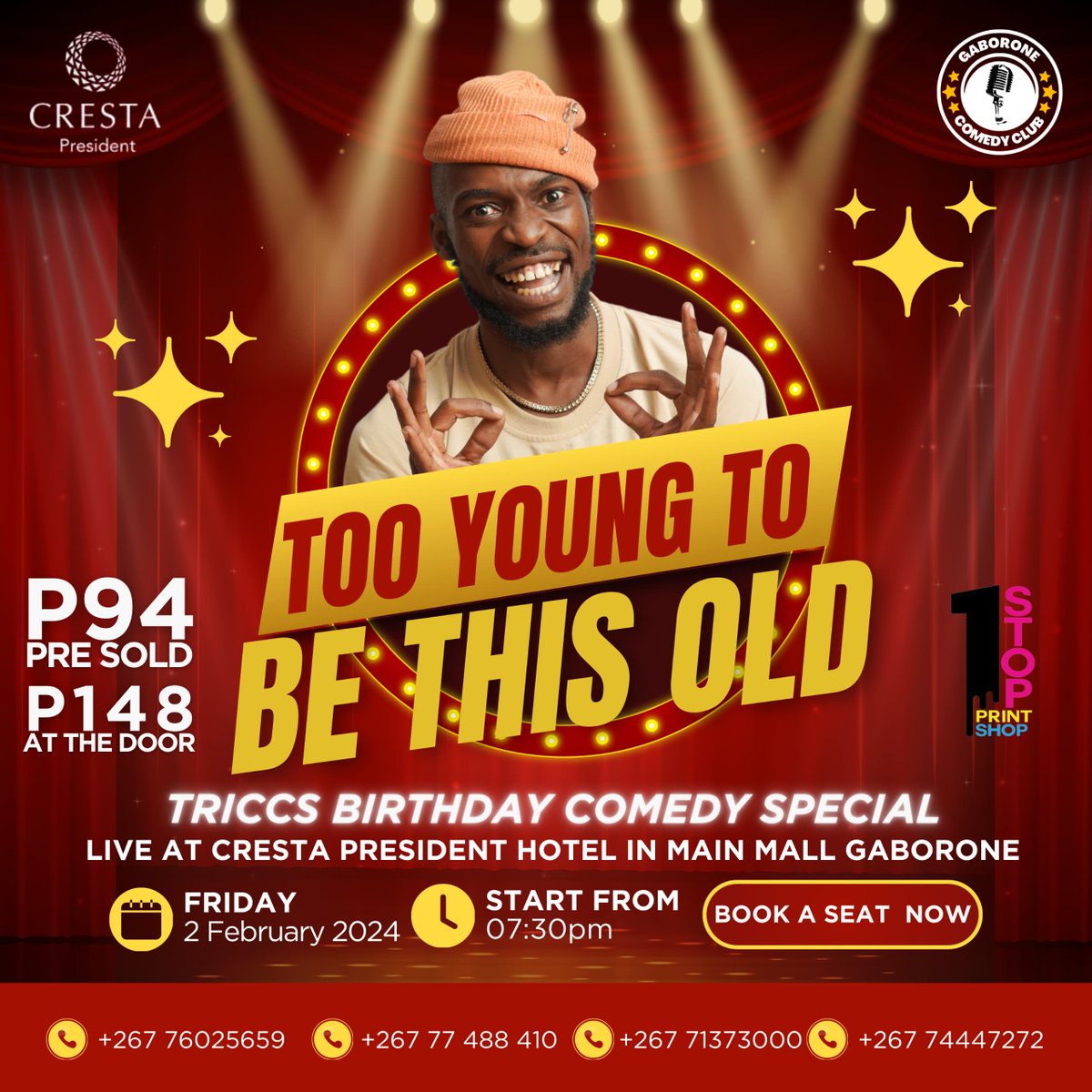 mrichoboolins's tweet photo. #TooYoungToBeThisOld 
Tonight's Line Up
#MainMall
#CrestaPresidentHotel
#PantsulaWit https://t.co/05JQLgeM62