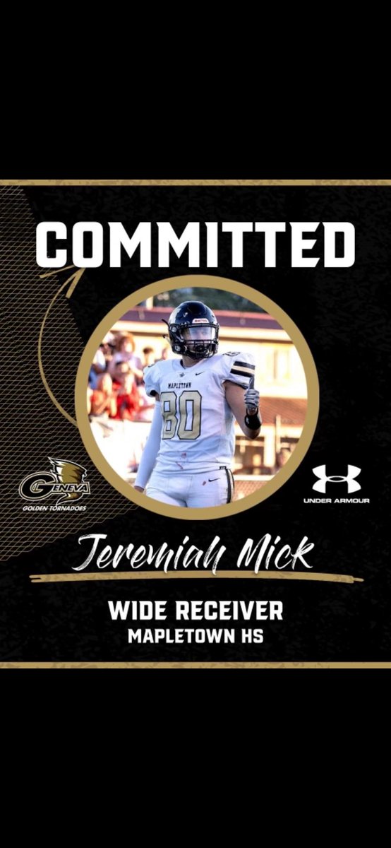 Glad to announce that I will be continuing my athletic and academic career at Geneva college