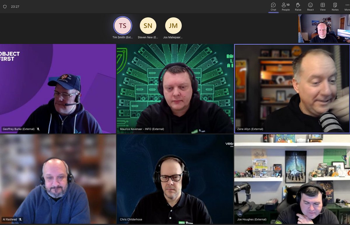 Craig Dalrymple (@cragdoo) on Twitter photo Weekly <a href="/VeeamVanguard/">VeeamVanguard</a> catchup. Topics: Twitter alternatives, VeeamOn 2024 and travel plans.
<a href="/mkevenaar/">Maurice Kevenaar</a> <a href="/al_rasheed/">Al Rasheed</a> <a href="/cchilderhose/">Chris Childerhose</a> <a href="/JosMaliepaard/">Jos Maliepaard</a> <a href="/jhoughes/">Joe Houghes @jhoughes@vmst.io</a> <a href="/tsmith_co/">Tim Smith</a> <a href="/allynz/">Zane Allyn</a> <a href="/RickVanover/">Rick Vanover</a> Weekly <a href="/VeeamVanguard/">VeeamVanguard</a> catchup. Topics: Twitter alternatives, VeeamOn 2024 and travel plans.
<a href="/mkevenaar/">Maurice Kevenaar</a> <a href="/al_rasheed/">Al Rasheed</a> <a href="/cchilderhose/">Chris Childerhose</a> <a href="/JosMaliepaard/">Jos Maliepaard</a> <a href="/jhoughes/">Joe Houghes @jhoughes@vmst.io</a> <a href="/tsmith_co/">Tim Smith</a> <a href="/allynz/">Zane Allyn</a> <a href="/RickVanover/">Rick Vanover</a>