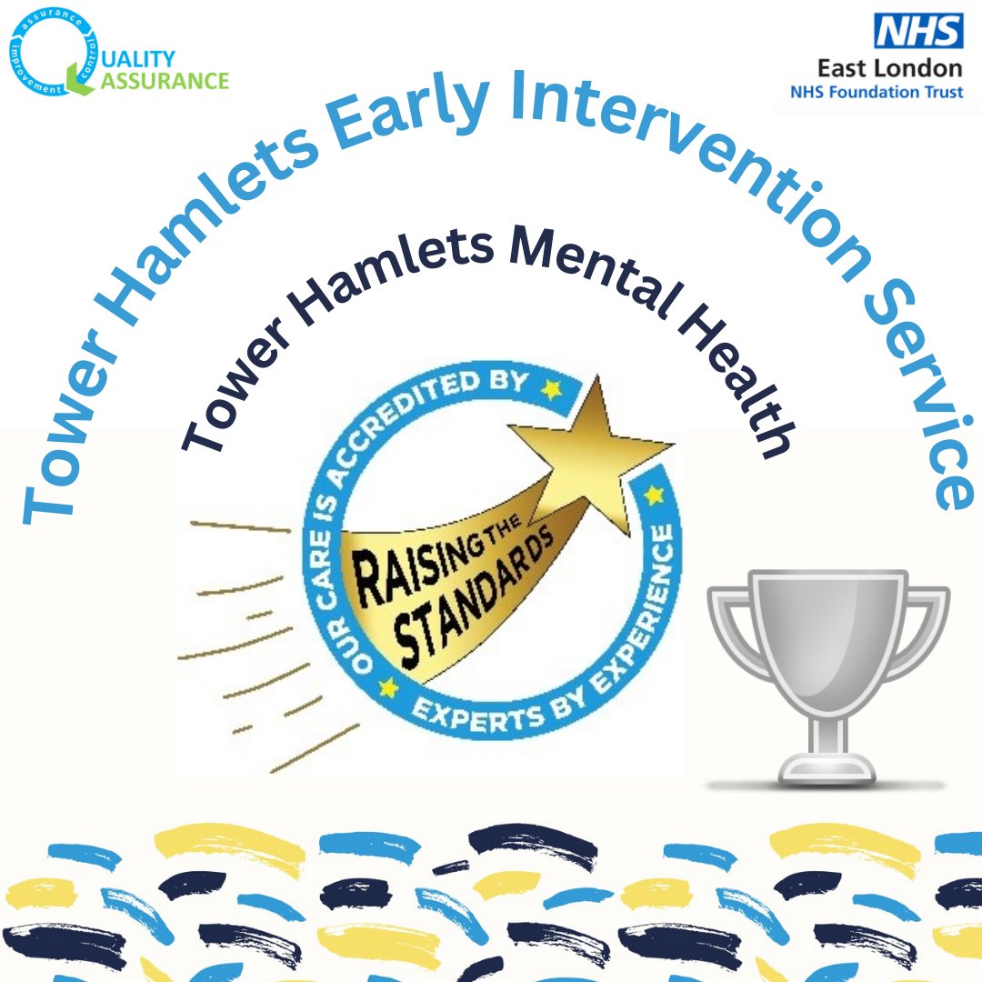 👏Congratulations to Tower Hamlets Early Intervention Service for achieving the #Platinum Award in the Service User Led Accreditation programme! We appreciate all the work you do! 🙌@NHS_ELFT @elft_ppl