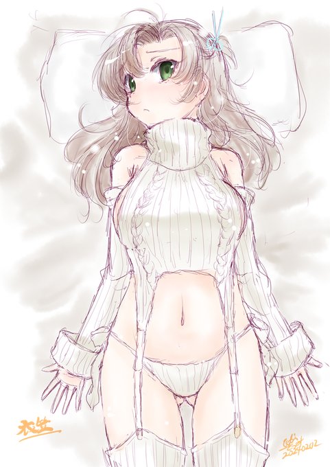 がっささんwith例のニット
#艦これ版深夜の真剣お絵描き60分一本勝負 
#艦これ版真剣お絵描き60分一本勝負_20240202 