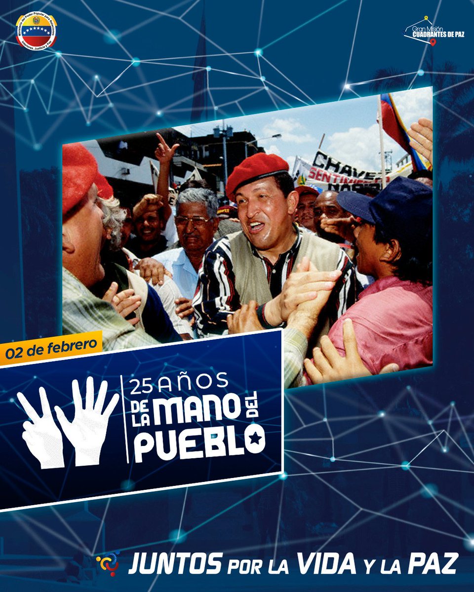 MijpVzla's tweet photo. 📆 || Un #2FEB del año 1999, el Cmdte. Supremo Hugo Chávez, líder de la Revolución Bolivariana, juró por mandato popular transformar a Venezuela en una Patria Libre, Soberana e Independiente. 25 años después, el pueblo venezolano se mantiene firme ante este juramento. https://t.co/v5IS2PSRyI