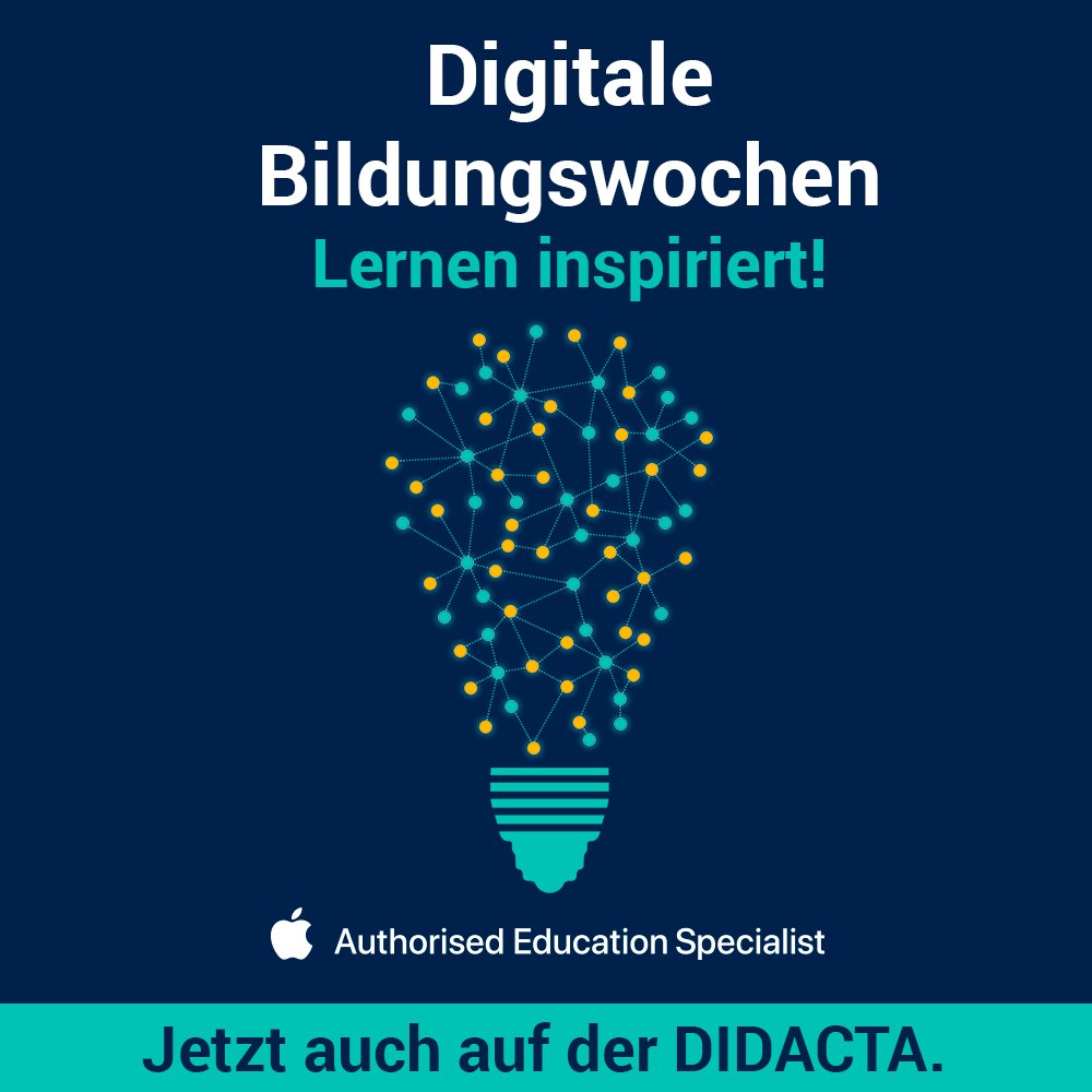 Jetzt auch mit über 100 kostenlosen Angeboten auf der Didacta. Halle 7 | Stand C059
digitalebildungswochen.online/didacta/