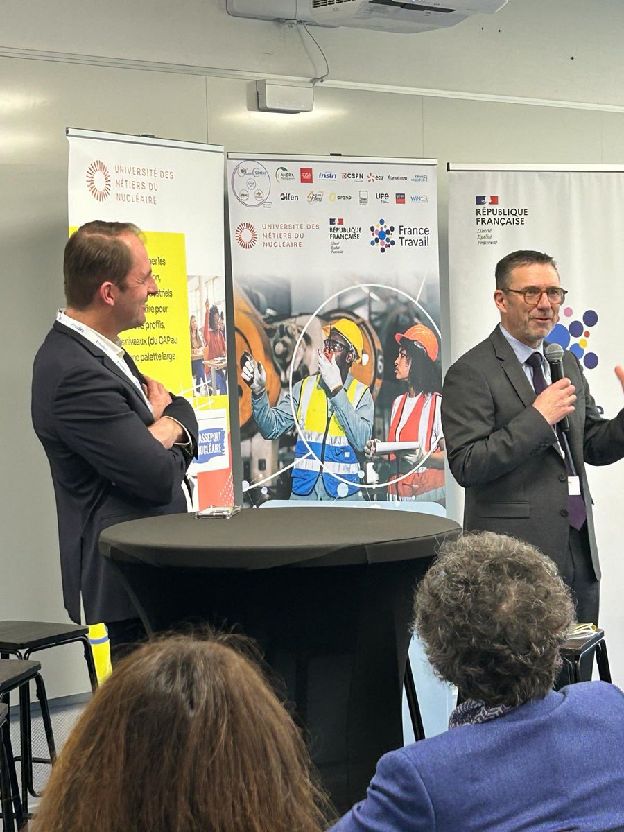 📍 Présent aujourd'hui à Cherbourg pour le lancement de la 2e semaine des métiers du #nucléaire
 
J'interviens avec <a href="/ThibautGuilluy/">Thibaut Guilluy</a> afin d'évoquer les enjeux pour <a href="/FranceTravail/">France Travail</a> et présenter les événements phares qui se dérouleront du 5 au 9 février sur l'ensemble du territoire.