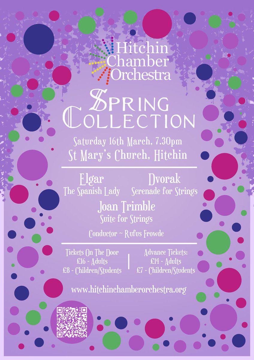 Hitchin Chamber Orchestra’s ‘Spring Collection’ brings together a delightful mix of well-known and lesser-known works and composers. We hope to see you on Saturday 16th March at 7:30pm in St Mary’s Church, Hitchin
eventbrite.co.uk/e/spring-colle…

#Hitchin #livemusic