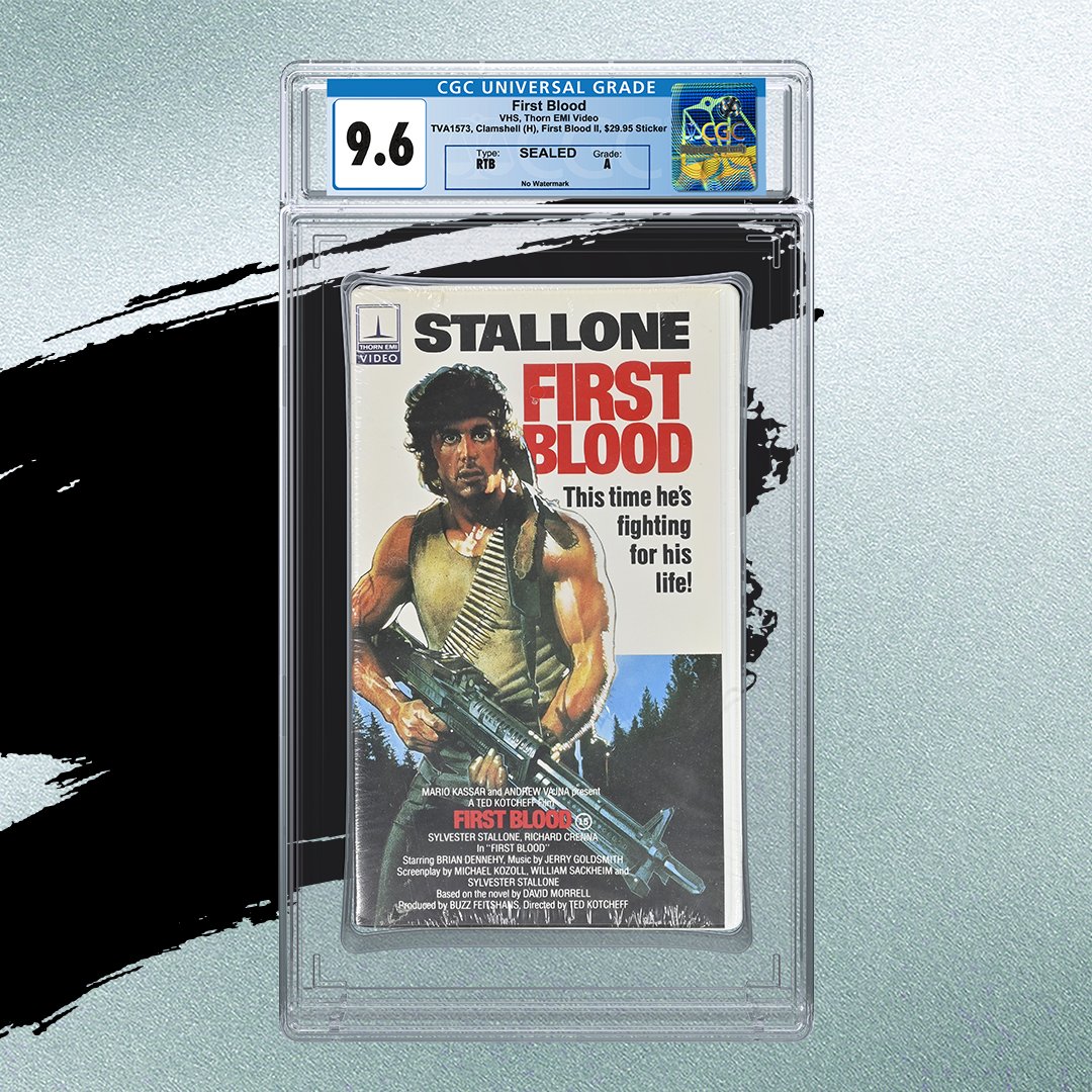 Dive into the world of nostalgia as we unveil the most expensive VHS tapes based on recent auctions. Coming in at number 9 is Ted Kotcheff's 1982 adaptation of 'First Blood.' 🌟 A graded and sealed First Blood VHS smashed records, selling for an incredible $22,500 in an auction!