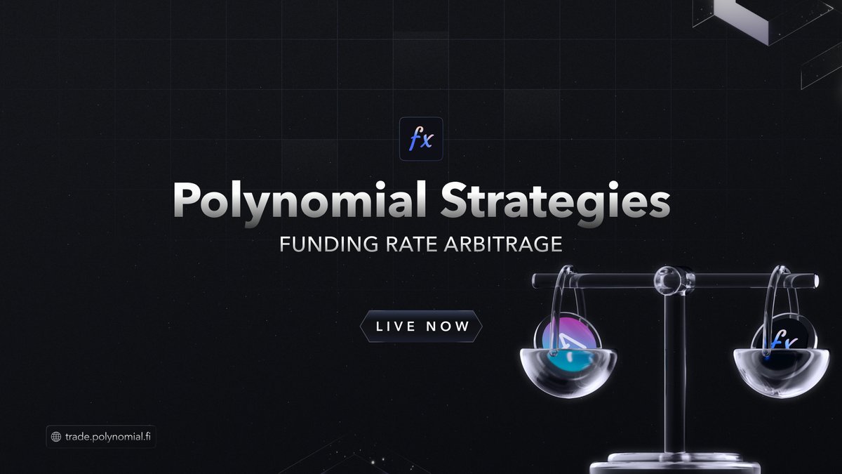 PolynomialFi's tweet photo. 🥳 One-click funding rate arbitrage is now live on Polynomial Trade

🚀 Introducing Polynomial Strategies

💪 Powered by @synthetix and @aave on @optimismFND

👉 https://t.co/sXw45K8jdd https://t.co/xFxueUinkb