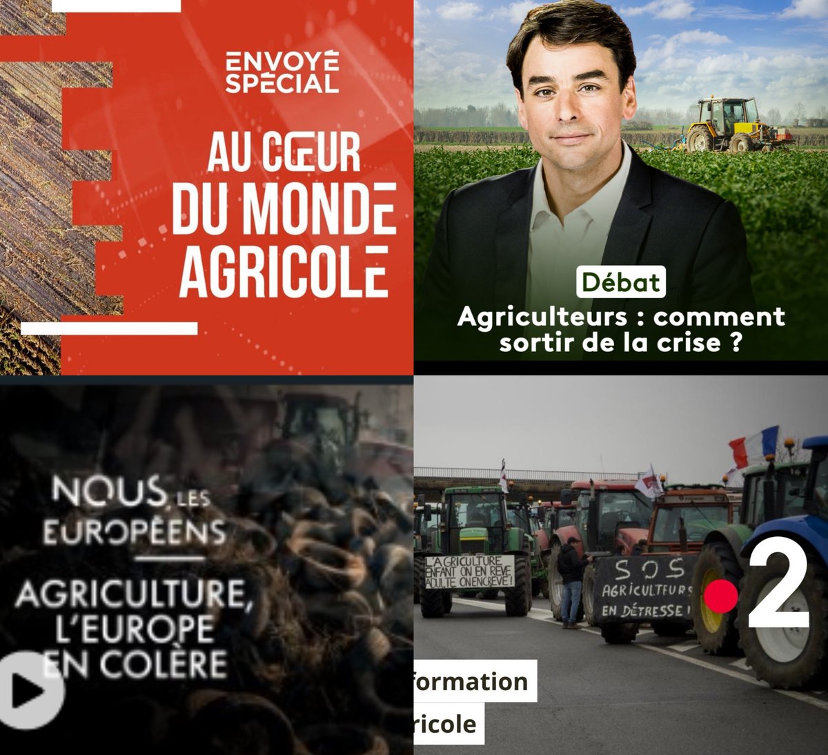France TV Pro (@francetvpro) on Twitter photo 🔴Au coeur du monde agricole
Comprendre & décrypter la crise avec @infofrance2
🔸<a href="/EnvoyeSpecial/">Envoyé spécial</a> <a href="/EliseLucet/">Elise Lucet</a>
▶️bit.ly/47VHGy9
🔸Débat <a href="/JulianBugier/">Julian Bugier</a>
▶️bit.ly/3HKZXDA
🔸<a href="/NLE_FTV/">Nous, les Européens</a> <a href="/eleonoregay/">Eléonore Gay</a>
▶️bit.ly/3UllFWj
👉Disponibles france.tv 🔴Au coeur du monde agricole
Comprendre & décrypter la crise avec @infofrance2
🔸<a href="/EnvoyeSpecial/">Envoyé spécial</a> <a href="/EliseLucet/">Elise Lucet</a>
▶️bit.ly/47VHGy9
🔸Débat <a href="/JulianBugier/">Julian Bugier</a>
▶️bit.ly/3HKZXDA
🔸<a href="/NLE_FTV/">Nous, les Européens</a> <a href="/eleonoregay/">Eléonore Gay</a>
▶️bit.ly/3UllFWj
👉Disponibles france.tv