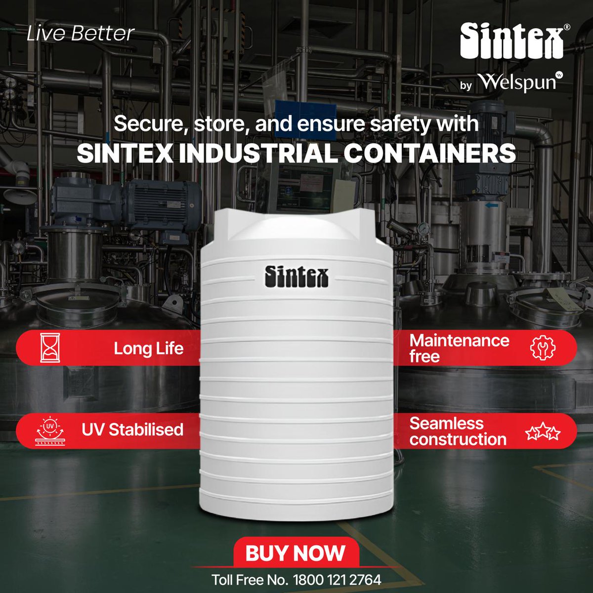 sintex_india's tweet photo. Looking for a durable and industrial-grade tank?
Your search ends here with the safest and most long-lasting industrial container by Sintex!
#Sintex #Industrialcontainers #Welspun #HarDilWelspun #SintexTanks #Safety #LifeLong https://t.co/0kblrIunmQ