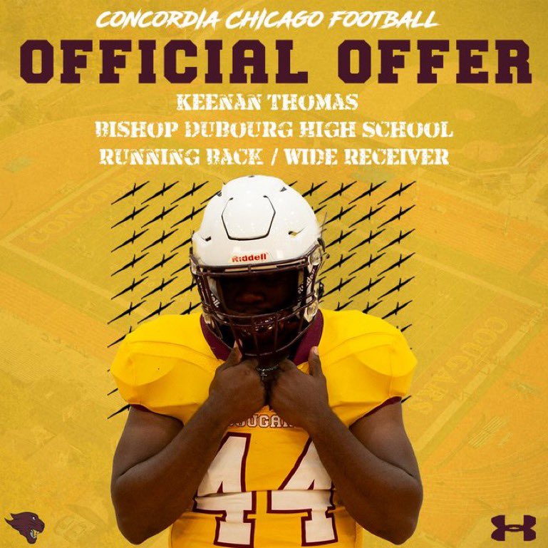 Grateful To Receive An Offer From Concordia University!! #GOCOUGARS 💛💛 <a href="/CoachSeveCUC/">Seve Loubriel</a> <a href="/CUCFBFamily/">CUC Football</a> <a href="/CoachMasters55/">Chad Masters 🏈 🏴‍☠️</a> <a href="/DuBourgFootball/">Bishop DuBourg/Hancock Football</a> <a href="/Coach_Buck10/">Max Buck</a>