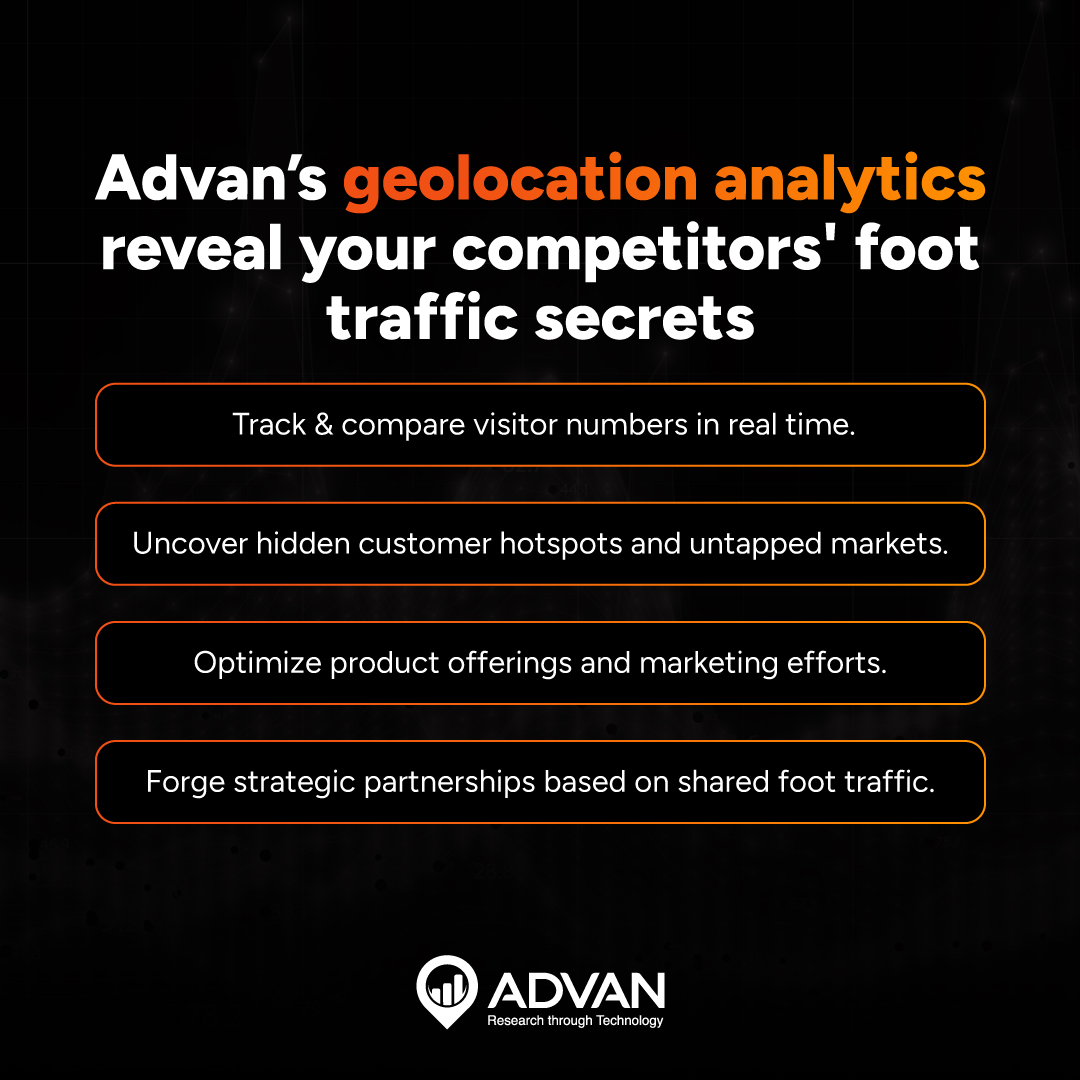 In CRE brokerage &amp; investments, understanding competition is crucial. Look beyond store counts and market share, imagine gaining unique consumer behavior insights. 

With Advan this is possible! Sign up today 👉 bit.ly/3HynJCN

#LocationData #FootTrafficTrends #CRE