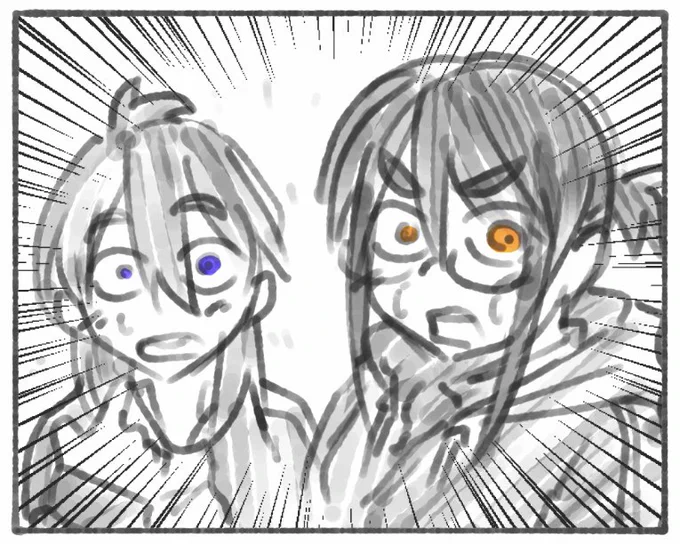子供達の節分の鬼役に任命される黒眼鏡と色黒ちゃんらくがき 