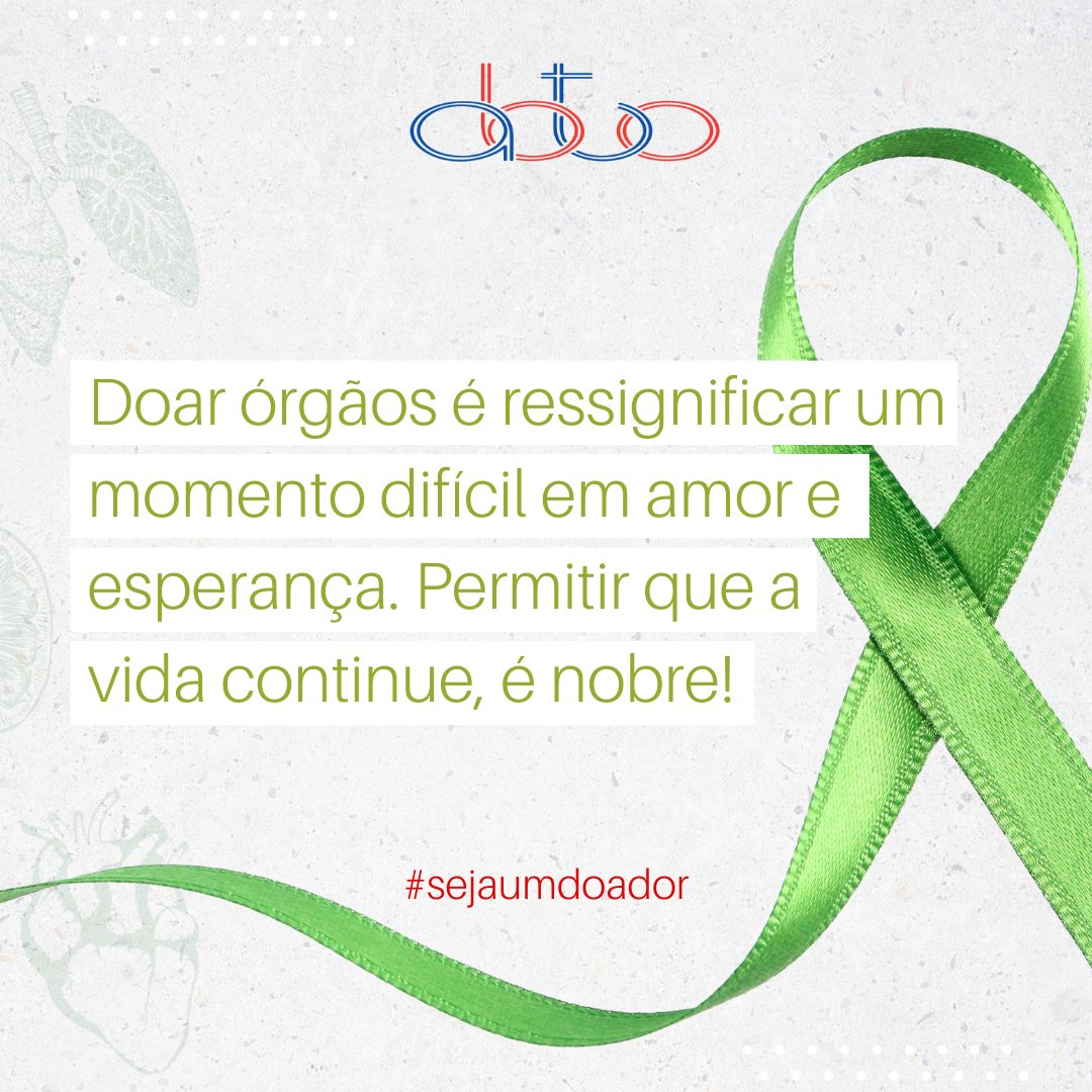 Existem poucas coisas capazes de aliviar a dor associada à perda de um ente querido, no entanto, converter esse momento em uma fonte de esperança representa um gesto nobre e significativo.

Converse com a sua família e expresse seu desejo de ser um doador de órgãos!  💚