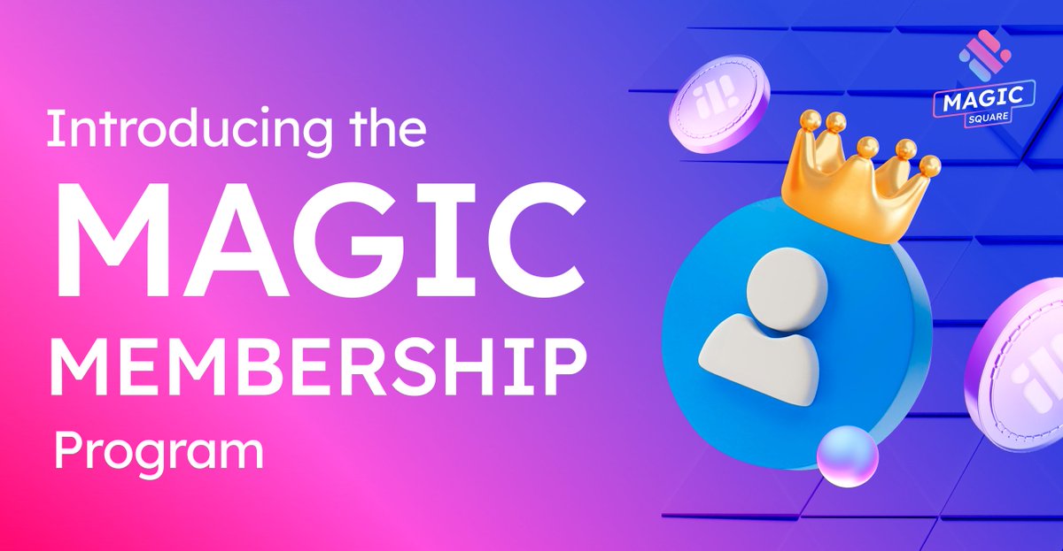 MagicSquareio's tweet photo. ✨ The Magic Membership Program is now LIVE ✨

We're excited to bring real utility to the $SQR token within the #MagicSquare ecosystem, and it all starts now:

🚀 Anyone can open a free account at the Magic Store, but upgrading to Magic Membership unlocks exclusive benefits and rewards:

✅ Join the daily 10,000 $SQR Reward Pool, distributed based on your activity and Karma points each day
✅ Earn extra Karma for each action
✅ Premium members get early access to Hot Offer campaigns
✅ Enjoy larger rewards for every Hot Offer
✅ Earn more commission through our Magic Boost Web3 Affiliate Network
✅ Receive up to 20% APR on your locked tokens
🔮 Coming soon: Access to special launchpad spots, weekly raffles, and airdrop
chances!

🏅 Membership Tiers - Remember, it's not a purchase; you simply lock tokens and can reclaim them if you downgrade:

Plus: Lock 50 $SQR
Premium: Lock 200 $SQR
Premium Plus: Lock 500 $SQR

More benefits and rewards come with each level 🚀

Promo Alert: Free Upgrade users moving to Premium or Premium Plus by February 10th keep the 50 $SQR grant we gave at the TGE!