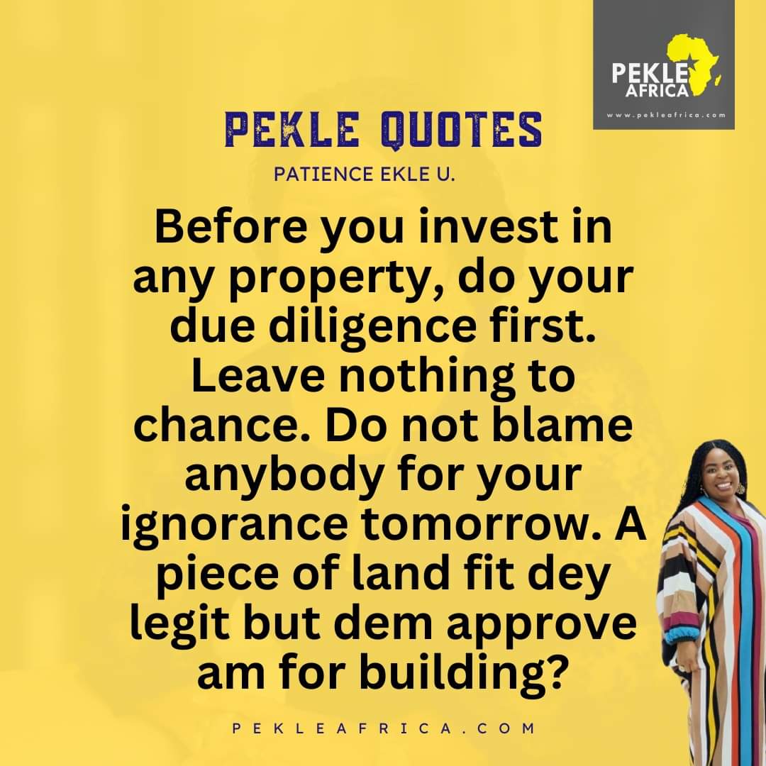 eklepatience's tweet photo. What do you know about the government's plan concerning the place you want to buy that land from? Have you checked with regional and urban planning to know what the future holds for that area?

Ask questions!

©️ Madam Pekle Africa
#madampekleafrica https://t.co/SkrOkYf3He