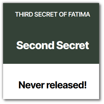 THE SECOND SECRET OF FATIMA was NEVER released!
thirdsecret.machado-family.com/second-secret/ #ThirdSecret #ThirdSecretofFatima