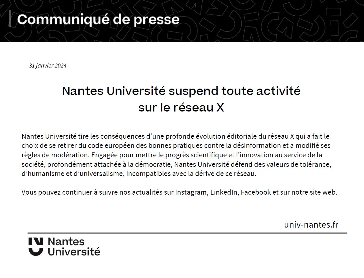 La Halle 6 Ouest - Nantes Université suspend toute activité sur le réseau X. Retrouvez-nous sur Linkedin et sur notre site web halle6ouest.univ-nantes.fr pour continuer à suivre nos actualités.