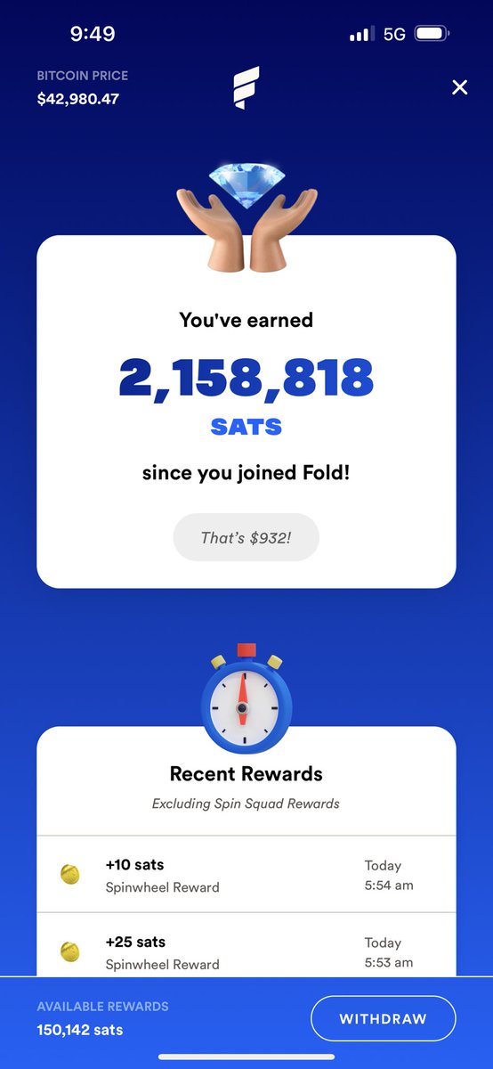 CarlGraeber's tweet photo. @fold_app All hail Bitcoin https://t.co/wSI3N4IDPh