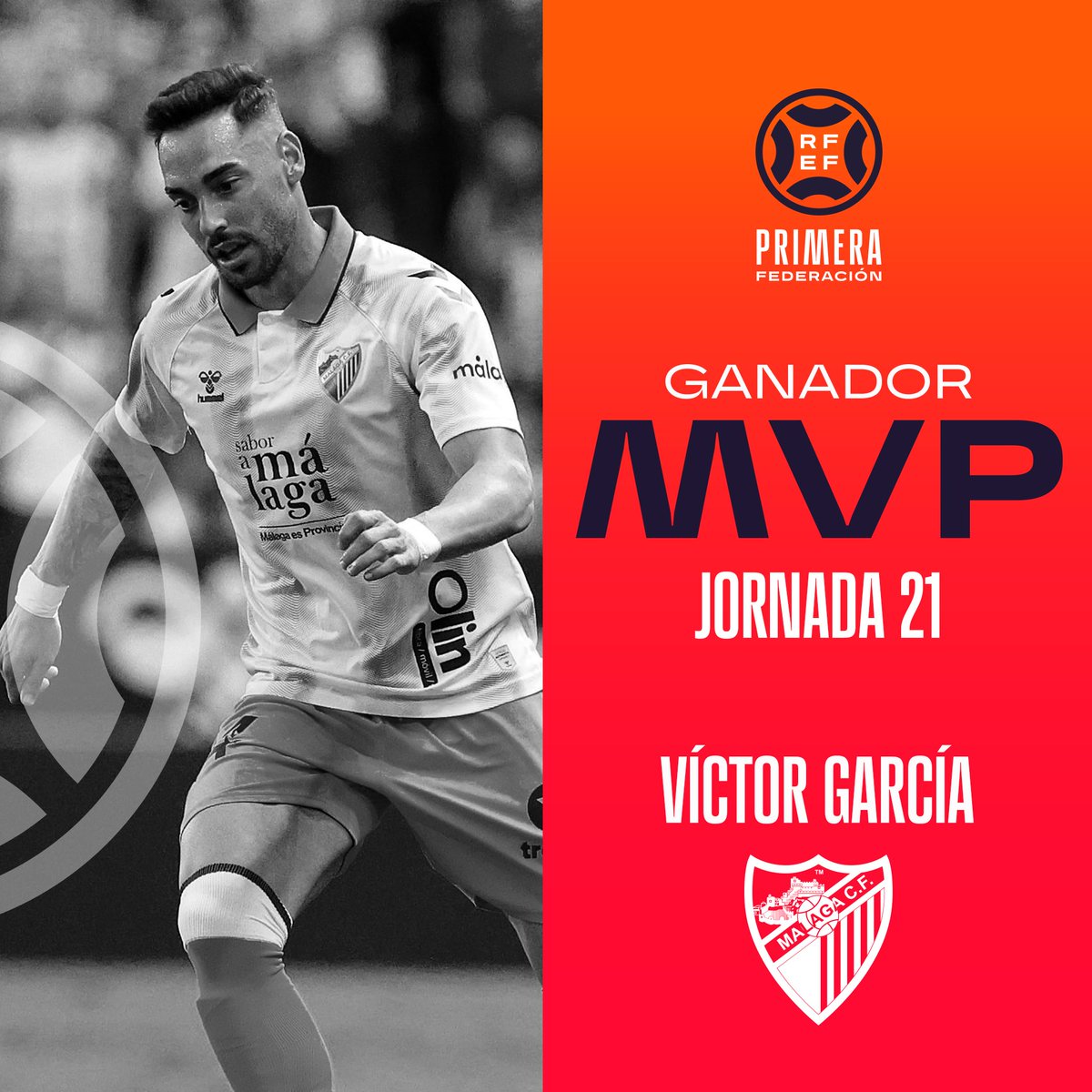 🔝🤩 𝘼𝙣𝙙 𝙩𝙝𝙚 𝙈𝙑𝙋 𝙜𝙤𝙚𝙨 𝙩𝙤…

🤍💙 Víctor García 💙🤍

<a href="/MalagaCF/">Málaga CF</a> | #PrimeraFederación