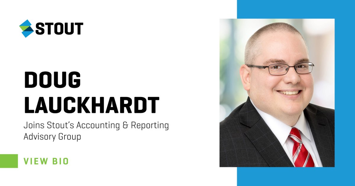 Stout is pleased to announce that Doug Laukhardt has joined the firm as Managing Director in the Accounting & Reporting Advisory group. He brings over 15 years of experience in accounting leadership. Learn more about Doug here: bit.ly/3SlyfST